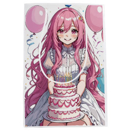 Anime Girl Geburtstag Mittlere Geschenktüte