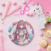 Anime Girl Geburtstag Pappteller (Party)