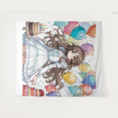 Anime Girl Geburtstag Tapestry Wandteppich (Vorderseite (Horizontal))