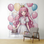 Anime Girl Geburtstag Tapestry Wandteppich (Beispiel)