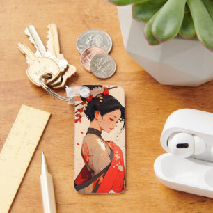 Anime Girl Geisha Schlüsselanhänger