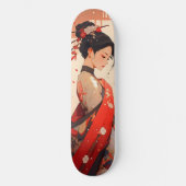 Anime Girl Geisha Skateboard (Vorderseite)