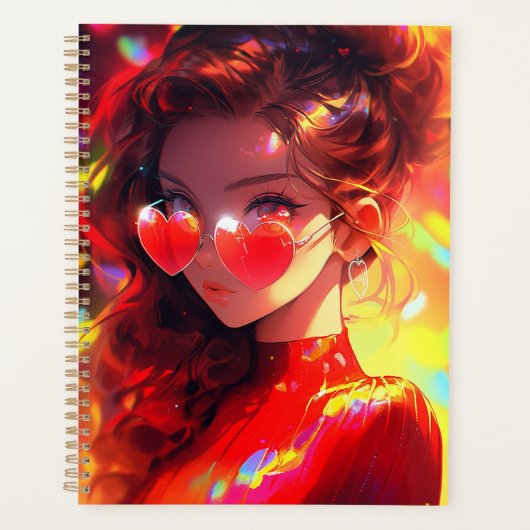 Anime Girl Hearts Planer (Vorderseite)