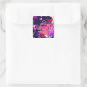 Anime Girl Hearts Quadratischer Aufkleber (Tasche)