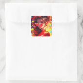 Anime Girl Hearts Quadratischer Aufkleber (Tasche)