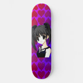 Anime Girl Hearts Skateboard (Vorderseite)