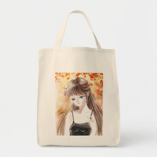 Anime Girl Herbst Herbstlaubs Totbeutel Tragetasche