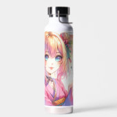 Anime Girl Holding a Butterfly Trinkflasche (Links)