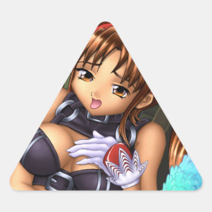 Anime Girl - Honey Dreieckiger Aufkleber