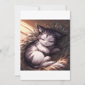 Anime Girl im sonnigen Wiese Einladung (Rückseite)