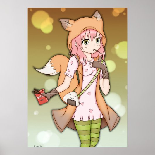 Anime Girl in Fox Cosplay Poster (Vorne)