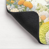 Anime Girl in Gelben Blumen Mousepad (Ecke)