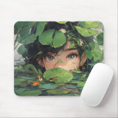 Anime Girl in Pond Mousepad (Mit Mouse)