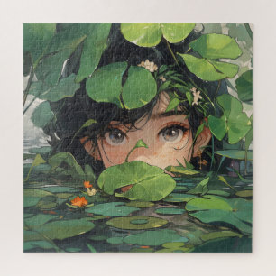 Anime Girl in Pond Puzzle