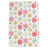 Anime Girl in Weihnachtsmannmütze Wasserfarben Wei Mittlere Geschenktüte (Rückseite)