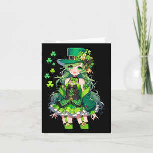 Anime Girl Kawaii Leprechaun Girl Karte