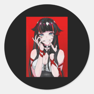 Anime Girl Kawaii Waifu Ästhetik Japanisch Manga O Runder Aufkleber