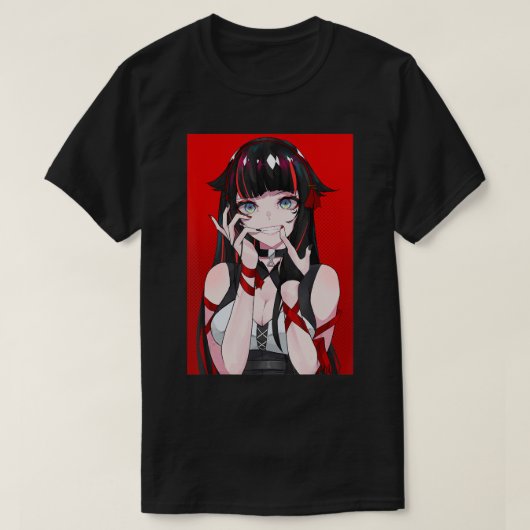 Anime Girl Kawaii Waifu Ästhetik Japanisch Manga O T-Shirt (Design vorne)