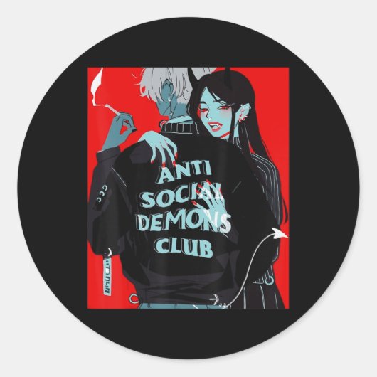 Anime Girl Kawaii Waifu Egirl Aesthetic Japani O Runder Aufkleber (Vorderseite)