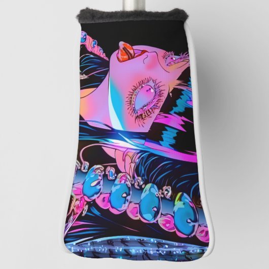 Anime Girl klebt ihre Zunge raus Golf Headcover (Rotieren 90)