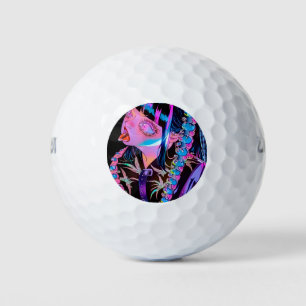 Anime Girl klebt ihre Zunge raus Golfball