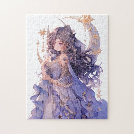 Anime Girl Lila Moon Princess Fantasy Art Puzzle (Vertikal)
