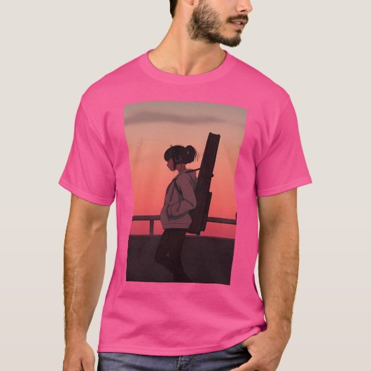 Anime Girl Lofi 90 T-Shirt (Vorderseite)