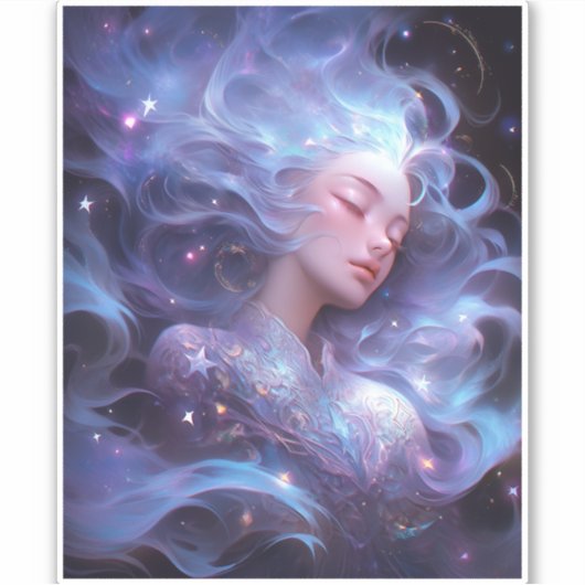 Anime Girl Made of Stars Aufkleber (Vorderseite)