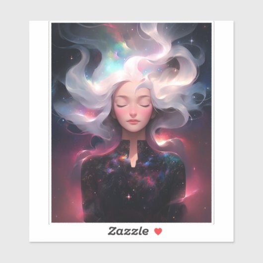 Anime Girl Made of Stars Aufkleber (Blatt)