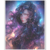 Anime Girl Made of Stars Aufkleber (Vorderseite)