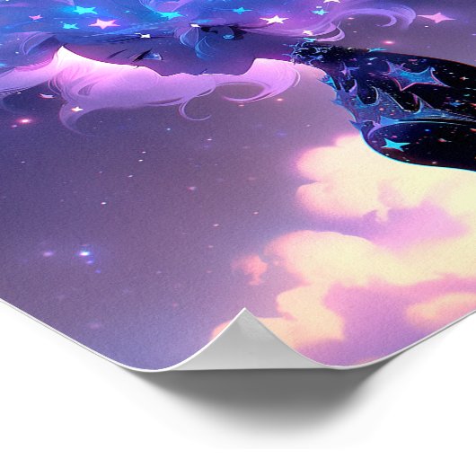 Anime Girl Made of Stars Poster (Ecke)