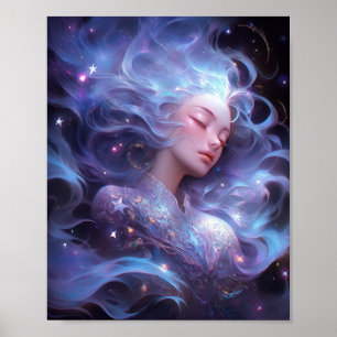 Anime Girl Made of Stars Poster