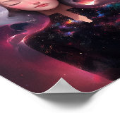 Anime Girl Made of Stars Poster (Ecke)