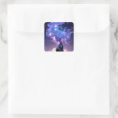Anime Girl Made of Stars Quadratischer Aufkleber (Tasche)