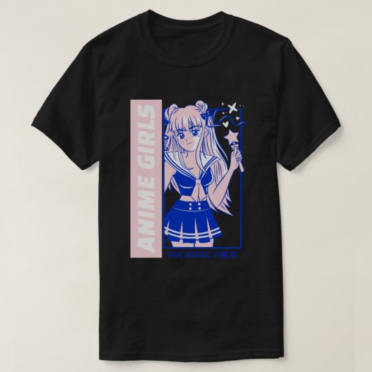 Anime Girl Magical Powers T-Shirt (Design vorne)