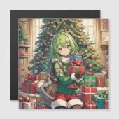 Anime Girl - Magnetkarte (Vorne/Hinten)