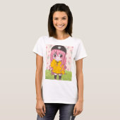Anime Girl mit Blume T-Shirt (Vorne ganz)