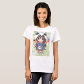 Anime Girl mit Blume T-Shirt (Vorne ganz)