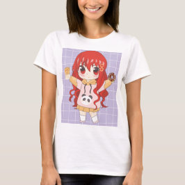 Anime Girl mit Blume T-Shirt