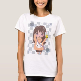 Anime Girl mit Blume T-Shirt