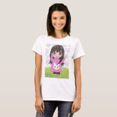 Anime Girl mit Blume T-Shirt (Vorne ganz)