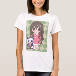 Anime Girl mit Blume T-Shirt