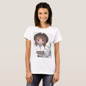Anime Girl mit Blume T-Shirt (Vorne ganz)