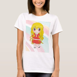 Anime Girl mit Blume T-Shirt