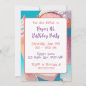 Anime Girl mit Cupcake Birthday Party Einladung (Rückseite)