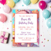 Anime Girl mit Cupcake Birthday Party Einladung