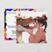 Anime Girl mit Dinosaur Friend (Vorne/Hinten)