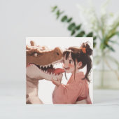 Anime Girl mit Dinosaur Friend (Stehend Vorderseite)