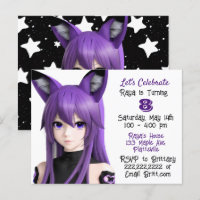 Anime Girl mit Fox Ear Headband Geburtstagsparty