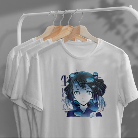 Anime Girl mit Koi-Fischen T-Shirt